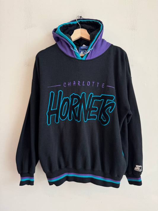 90s Charlotte Hornets Starter Double Hooded Hoodie (M)