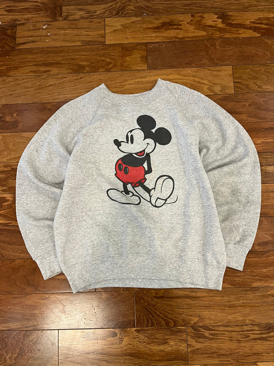 80s Mickey Mouse Disney Santee Grey Crewneck (XL)