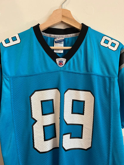 00s Carolina Panthers Steve Smith Blue Reebok Jersey (Youth L)