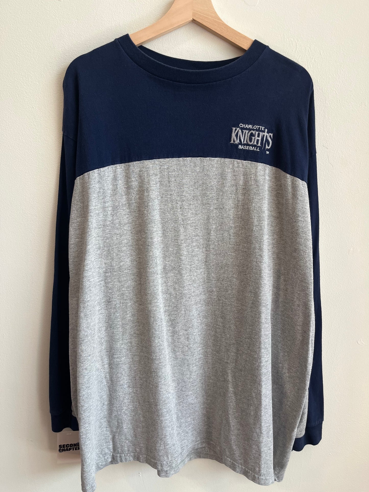 90s Charlotte Knights Two Tone Long Sleeve Shirt (XL)