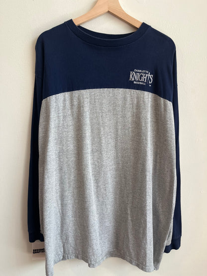 90s Charlotte Knights Two Tone Long Sleeve Shirt (XL)