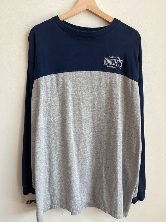 90s Charlotte Knights Two Tone Long Sleeve Shirt (XL)
