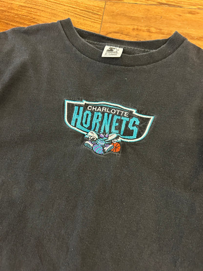 90s Charlotte Hornets Embroidered Starter Tee (XL)