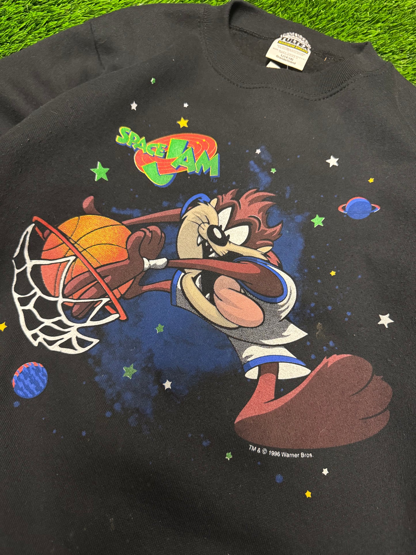 1996 Space Jam Taz Graphic Vintage Crewneck (YL)