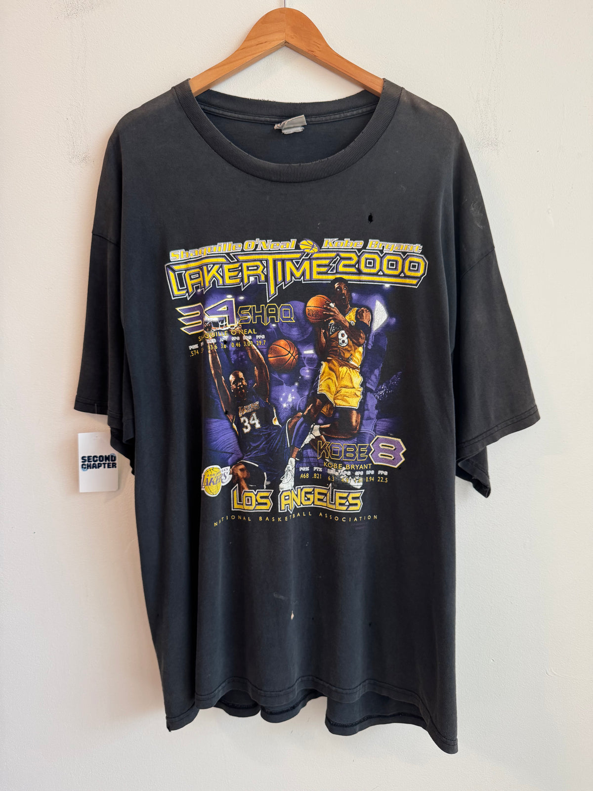 2000 Los Angeles Lakers Lakertime Kobe Bryant + Shaquille O'Neal Vintage Tee (XXL)