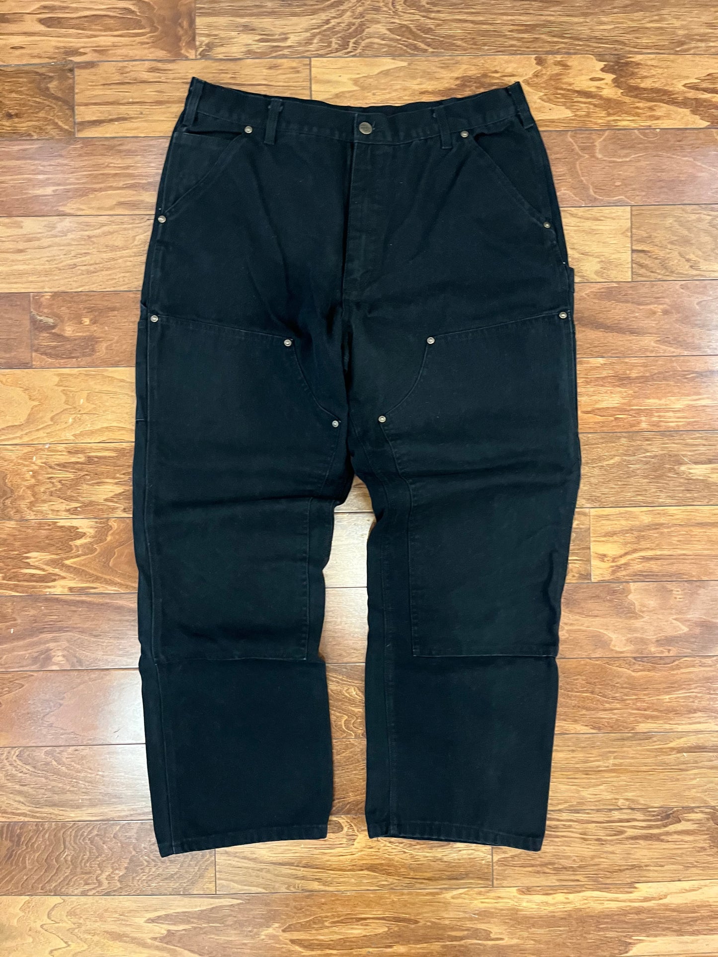 00s Bear River Black Double Knee Workwear Pants (36 x 30)