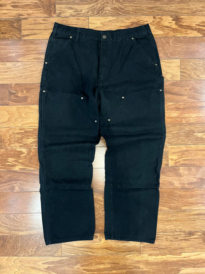 00s Bear River Black Double Knee Workwear Pants (36 x 30)