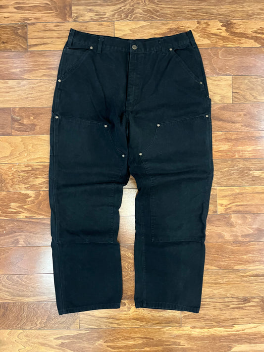 00s Bear River Black Double Knee Workwear Pants (36 x 30)