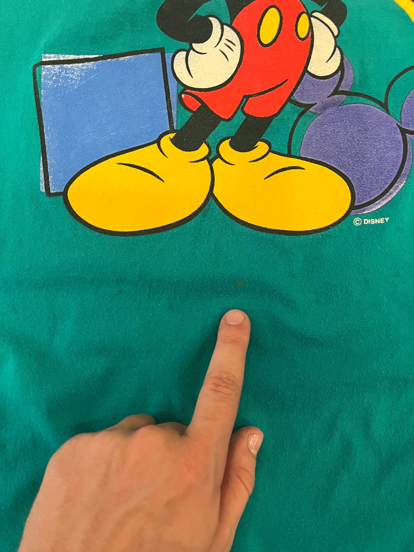 90s Mickey Mouse Disney Teal Tee (XL)