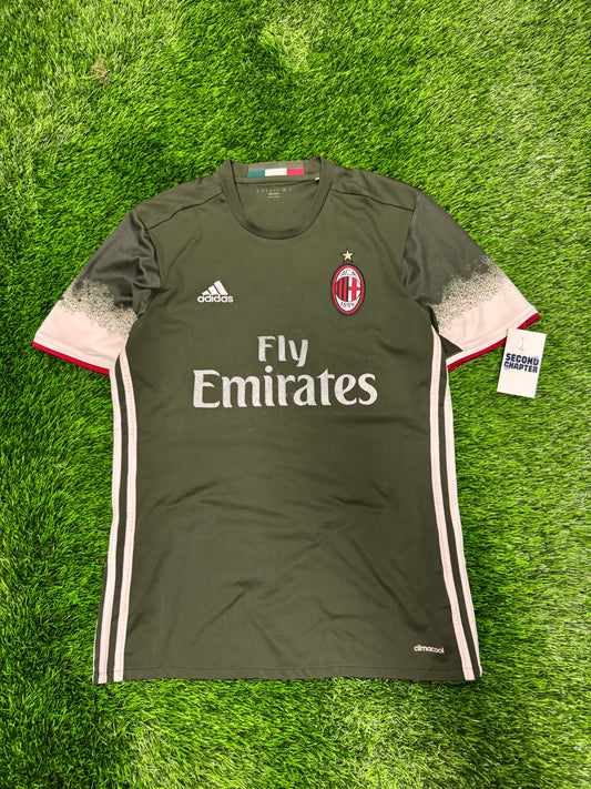 AC Milan Adidas Third Jersey Olive Green Fly Emirates 2016-17 Kit (M)