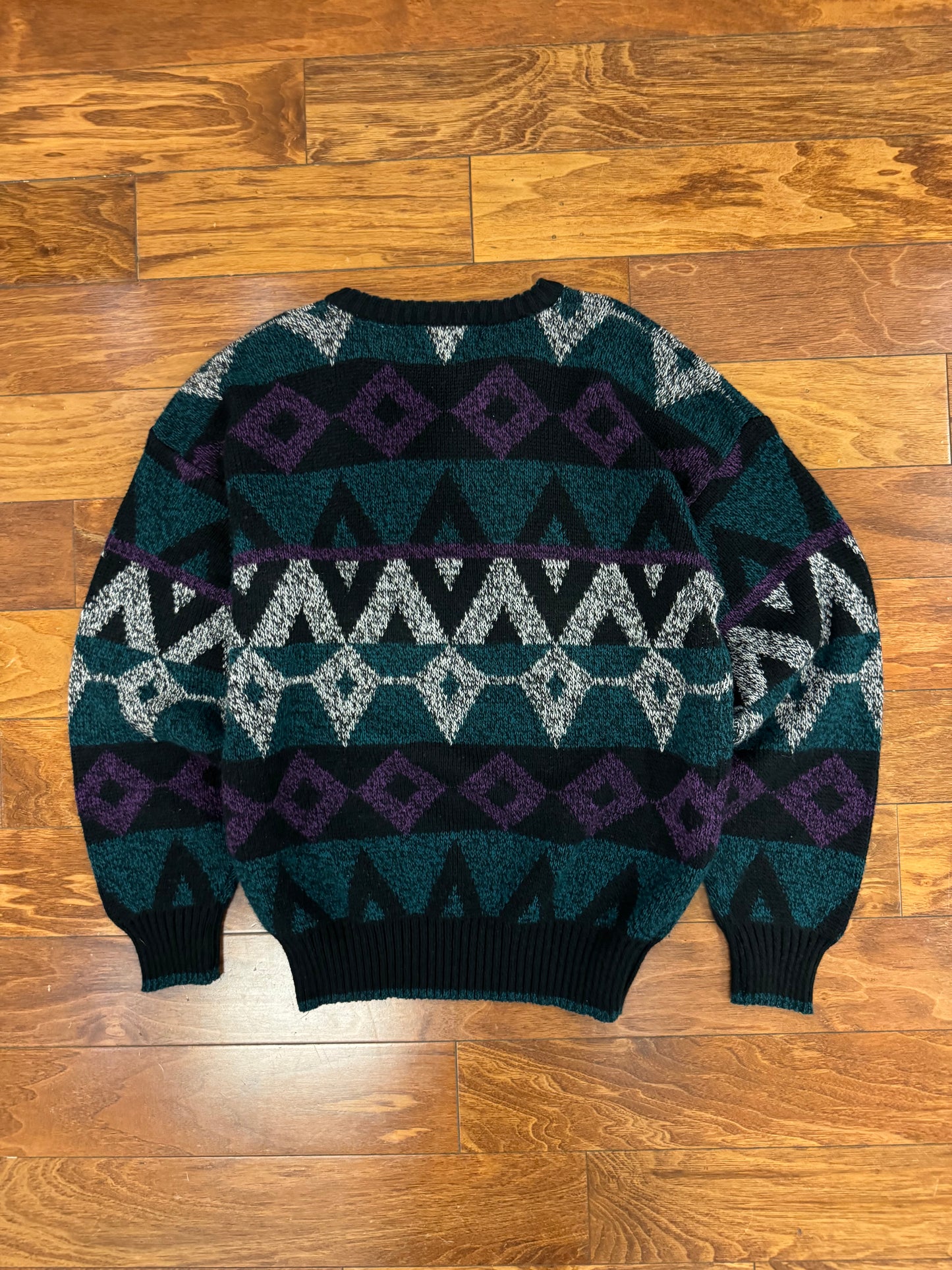 90s Michael Gerald Geometric Knit Sweater (M)