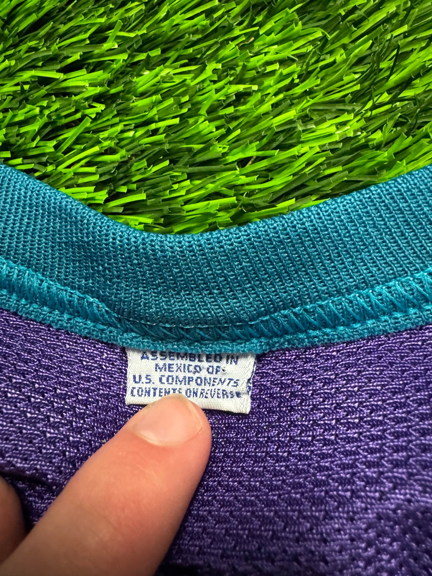 90s Charlotte Hornets Kendall Gill #13 Vintage Champion Purple Jersey (L)