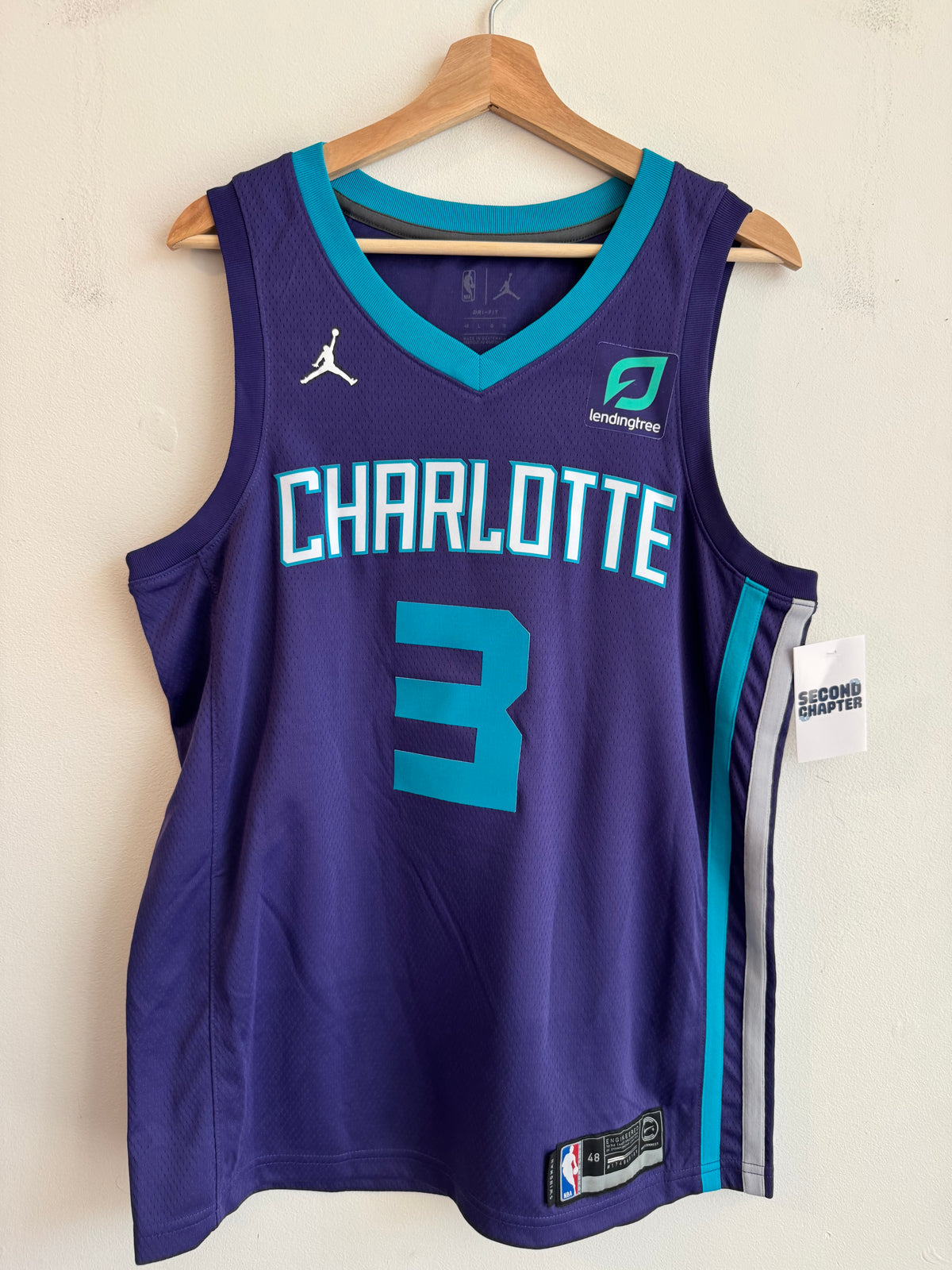 2017 Charlotte Hornets Jeremy Lamb Jordan Swingman Purple Jersey (L)