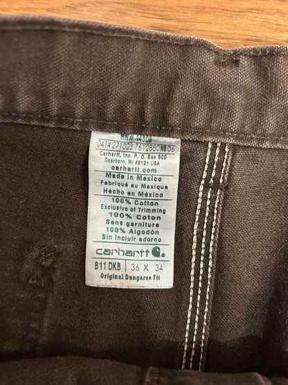 2014 Carhartt Mocha Carpenter Pants (36 x 34)