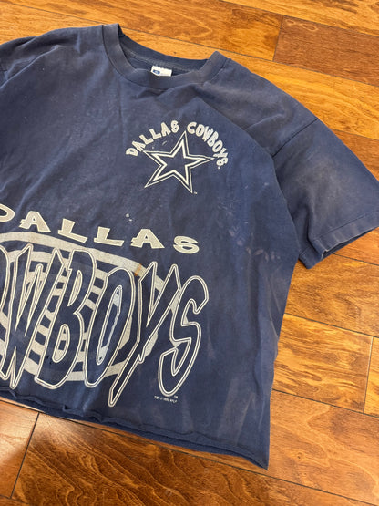 1996 Dallas Cowboys Thrashed Cropped Tee (M)