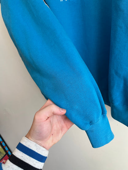 90s Carolina Panthers Lee Embroidered Blue Crewneck (XXL)