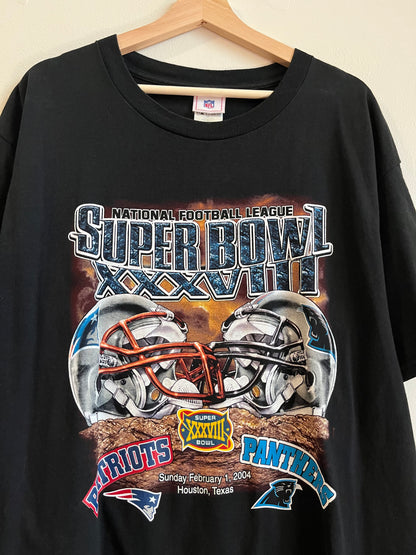 2004 Carolina Panther vs New England Patriots Super Bowl NFL Tee