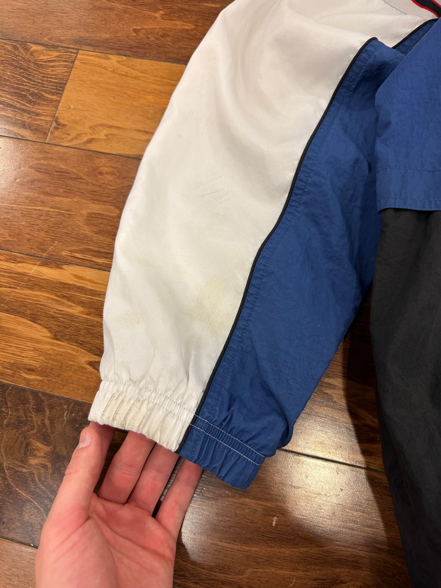 90s Nike Multi-Colored Essential Swoosh Windbreaker (XXL)