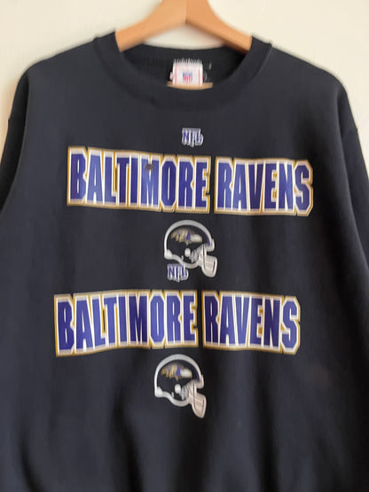 00s Baltimore Ravens Black NFL Spell Out Crewneck (M)