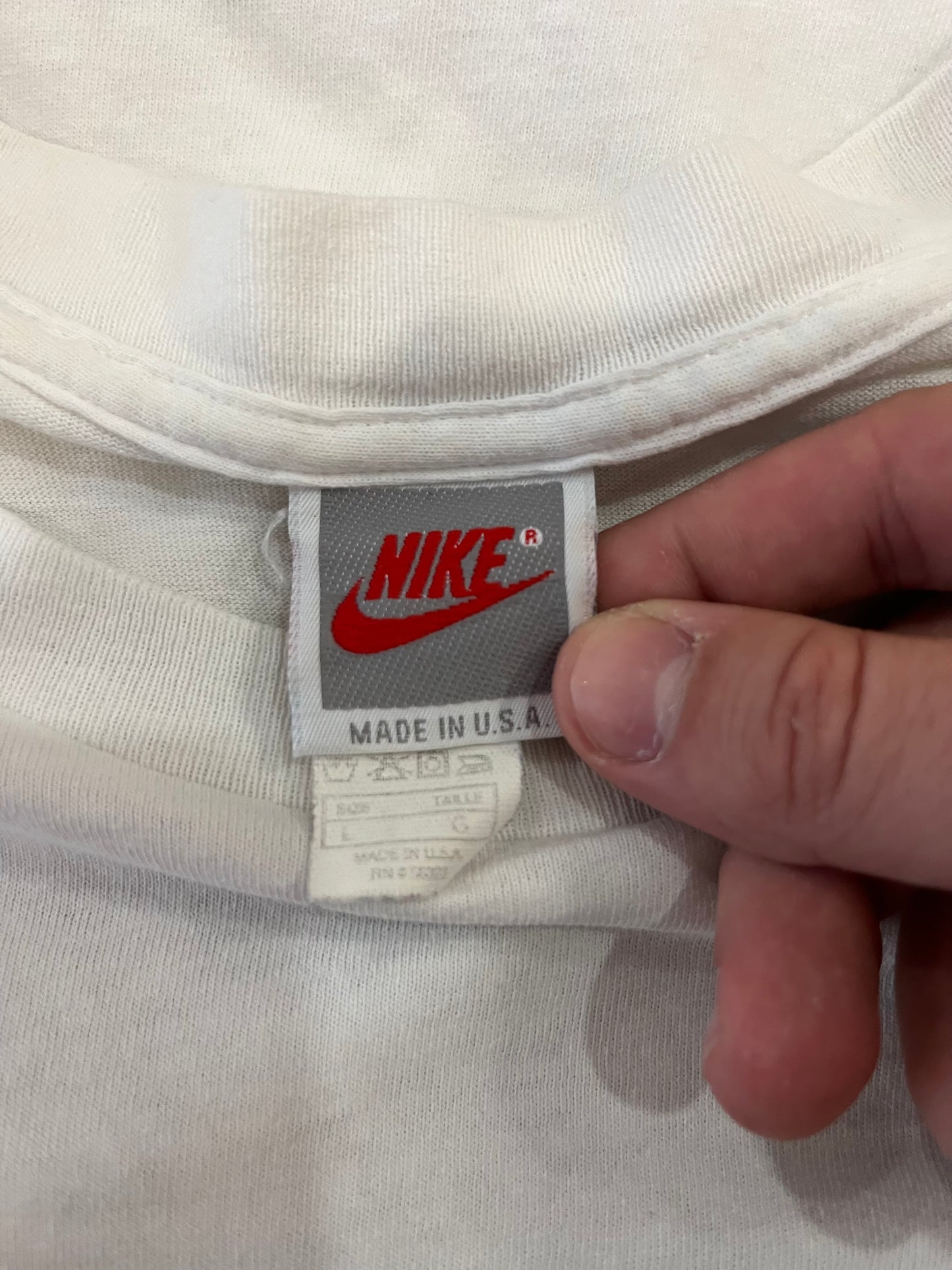90s Nike "No Sex, Drugs, Rock & Roll" Rare Basketball Tee (L)
