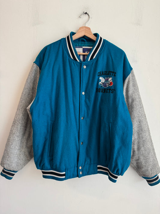 90s Charlotte Hornets Two Toned Logo 7 Varsity Jacket (L)