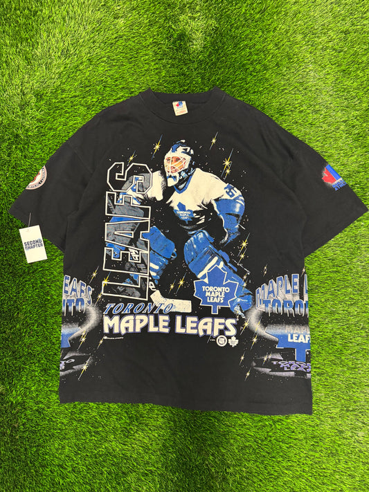 90s Toronto Maple Leafs Vintage All Over Print Hockey NHL Tee (XL)
