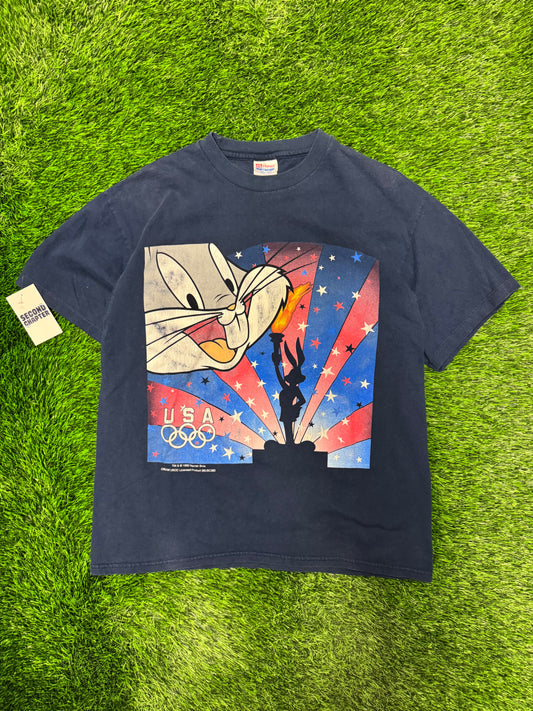 1995 Bugs Bunny Olympics Looney Tunes Graphic Tee (L)