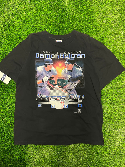 2000 Kansas City Royals Damon Beltran & Johnny Carlos Vintage MLB Tee (XL)