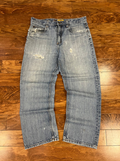 00s Anchor Blue Baggy Distressed Jeans (34 x 30)