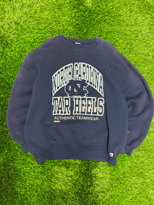 90s University of North Carolina UNC Thrashed Vintage Russell Crewneck (XL)