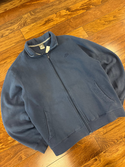 Y2K Nike Essential Full Zip Blue Jacket (XL)
