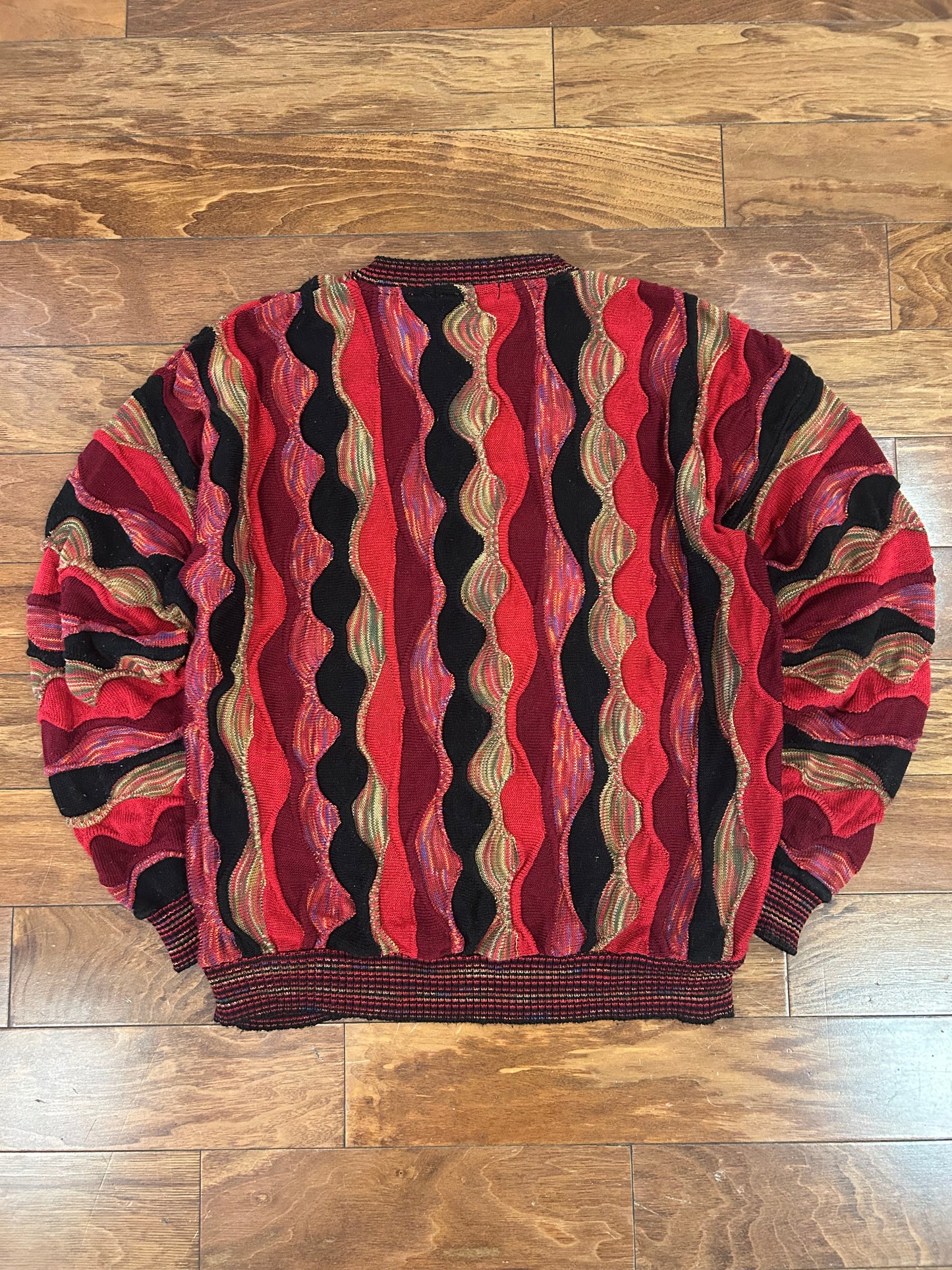 90s Protege 3D Knit Pink/Red Vintage Sweater (L)