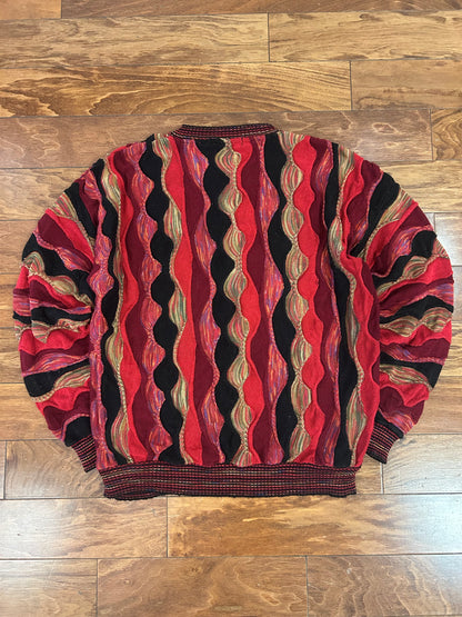 90s Protege 3D Knit Pink/Red Vintage Sweater (L)