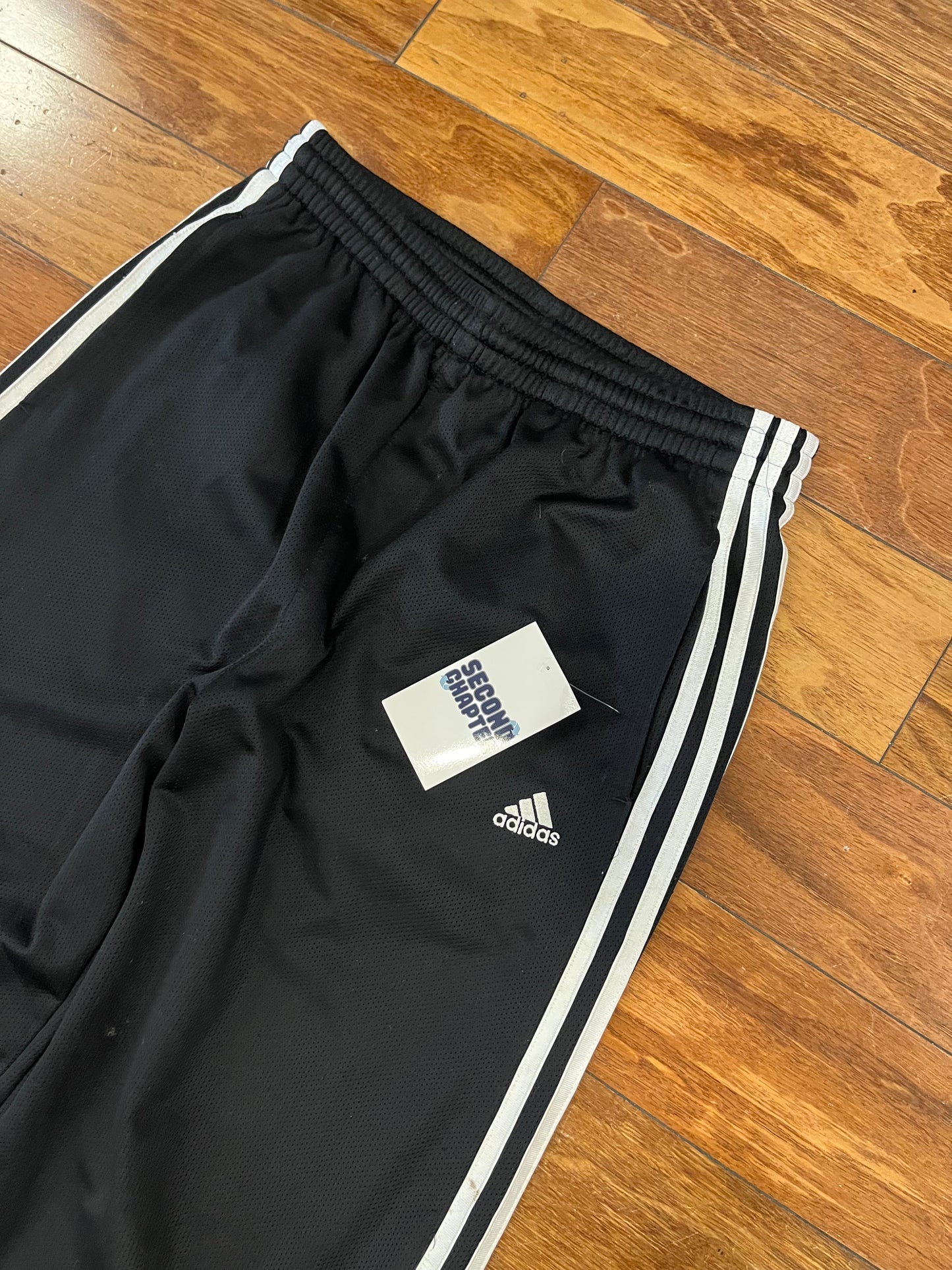 00s Adidas Baggy Black Sweat Pants (Youth L)