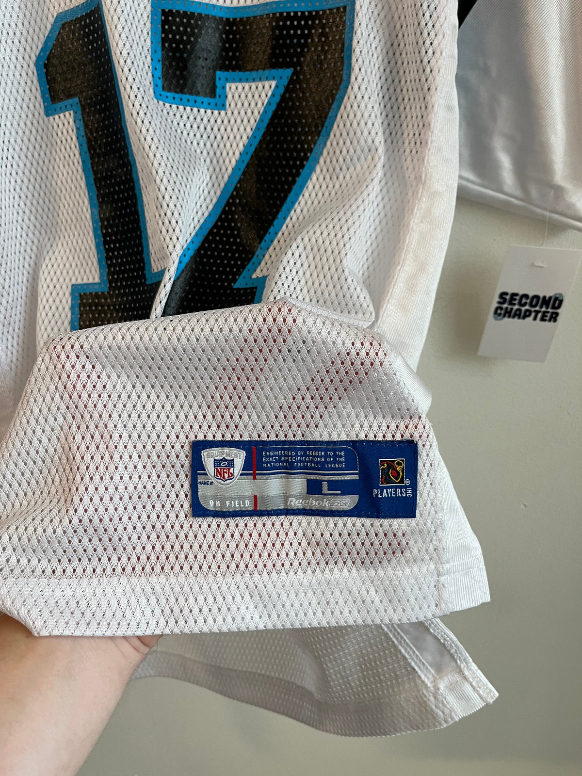 00s Carolina Panthers Jake Delhomme Reebok Away Reebok Jersey (Youth L)