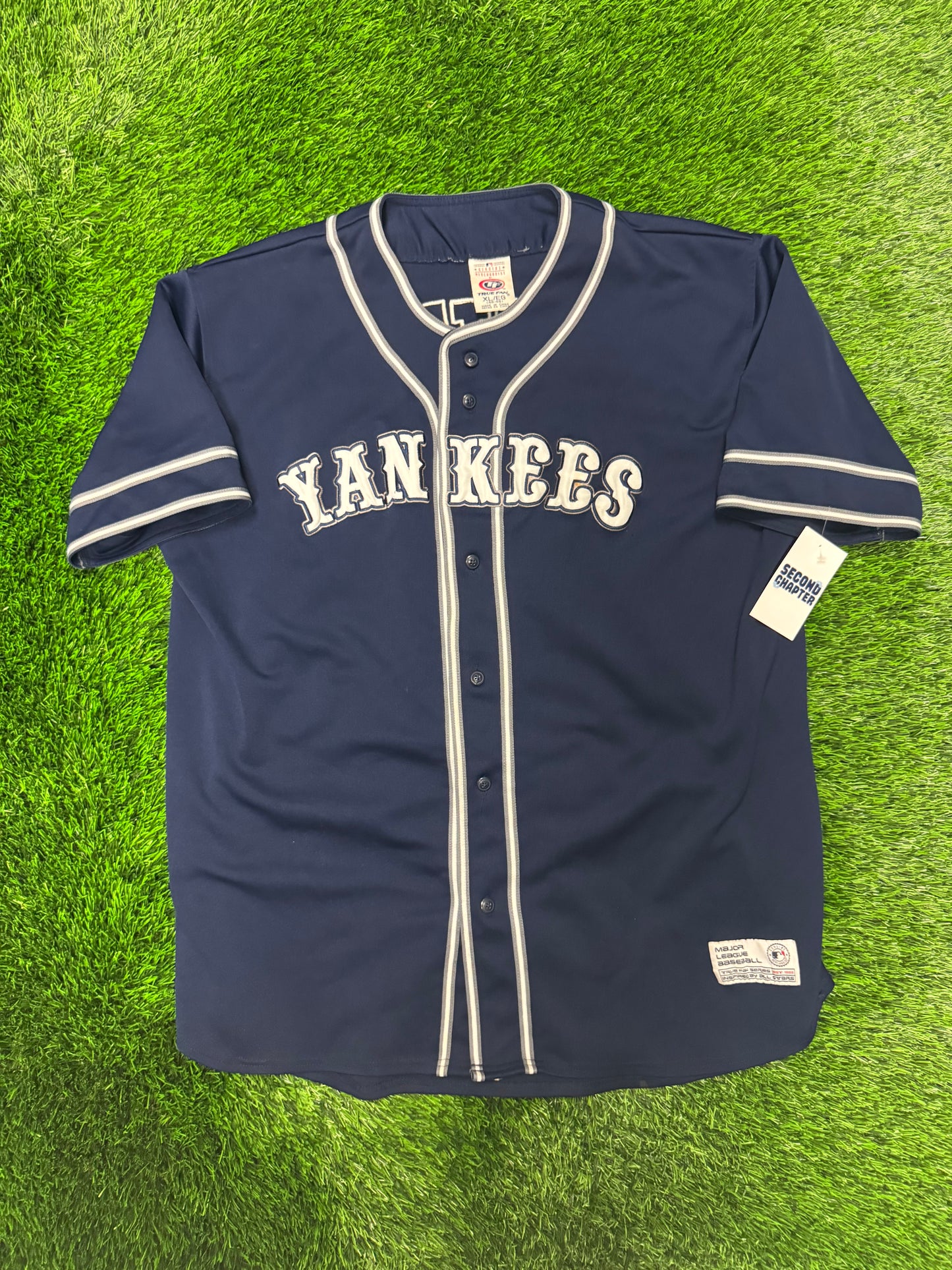 90s New York Yankees Derek Jeter True Fan MLB Baseball Jersey (XL)