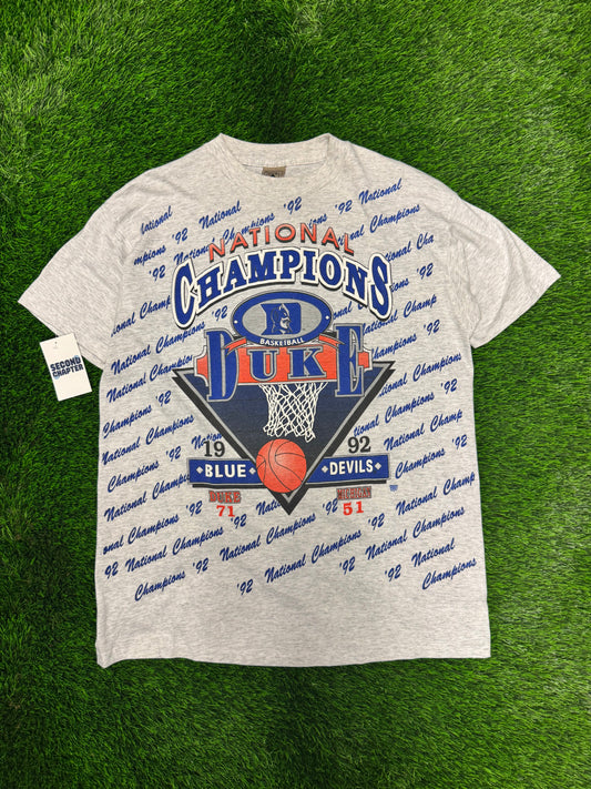1992 Duke Blue Devils "National 92" College Basketball Tee (XL)