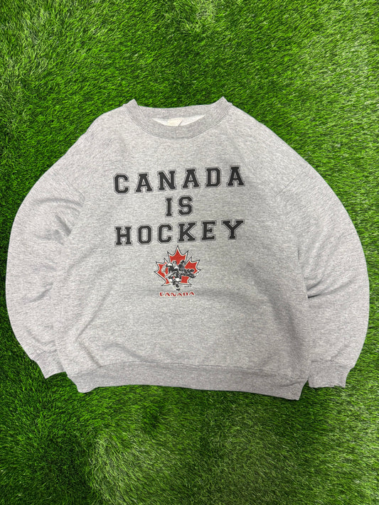 90s Canada Is Hockey Vintage Crewneck (L)