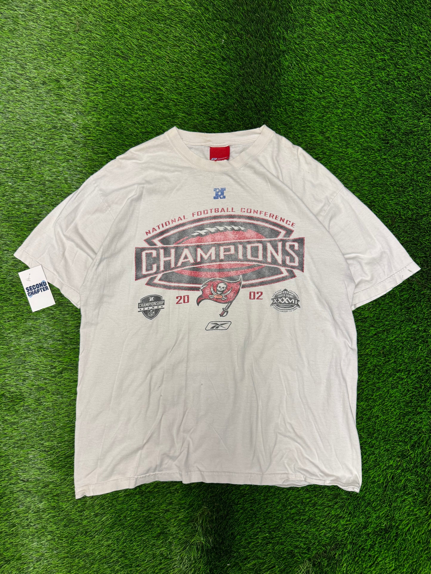 2002 Tampa Bay Buccaneers NFC Champs Reebok Tee (L)