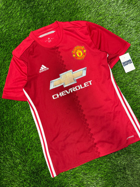 Manchester United Zlatan Ibrahimovic #9 Home Red Soccer Jersey Adidas 2016-17 Kit (M)