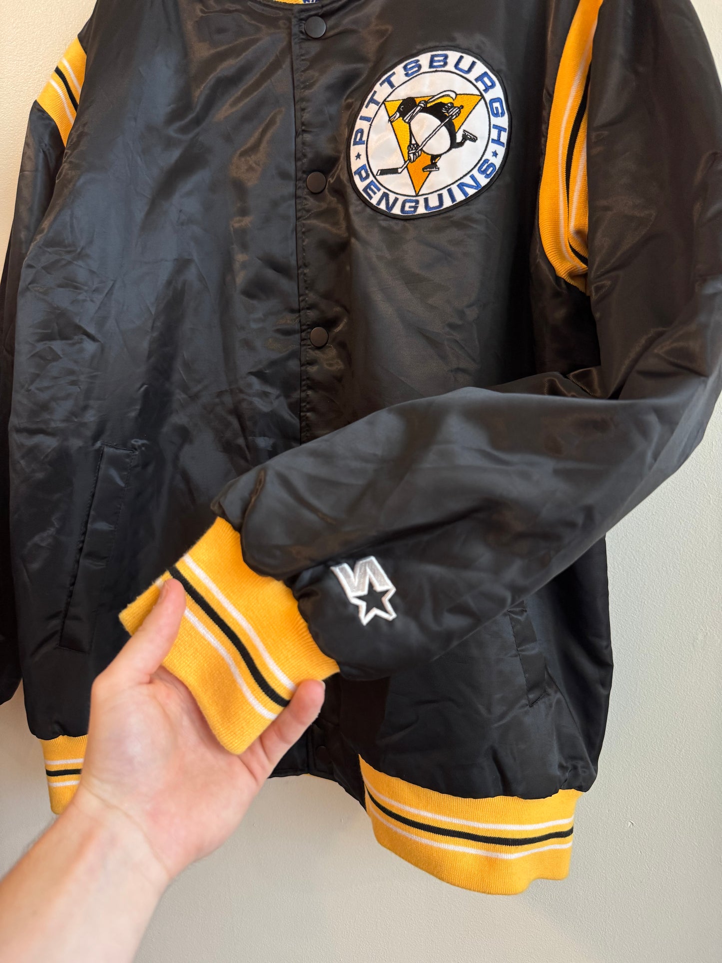 00s Pittsburgh Penguins Starter Satin Jacket (XXL)