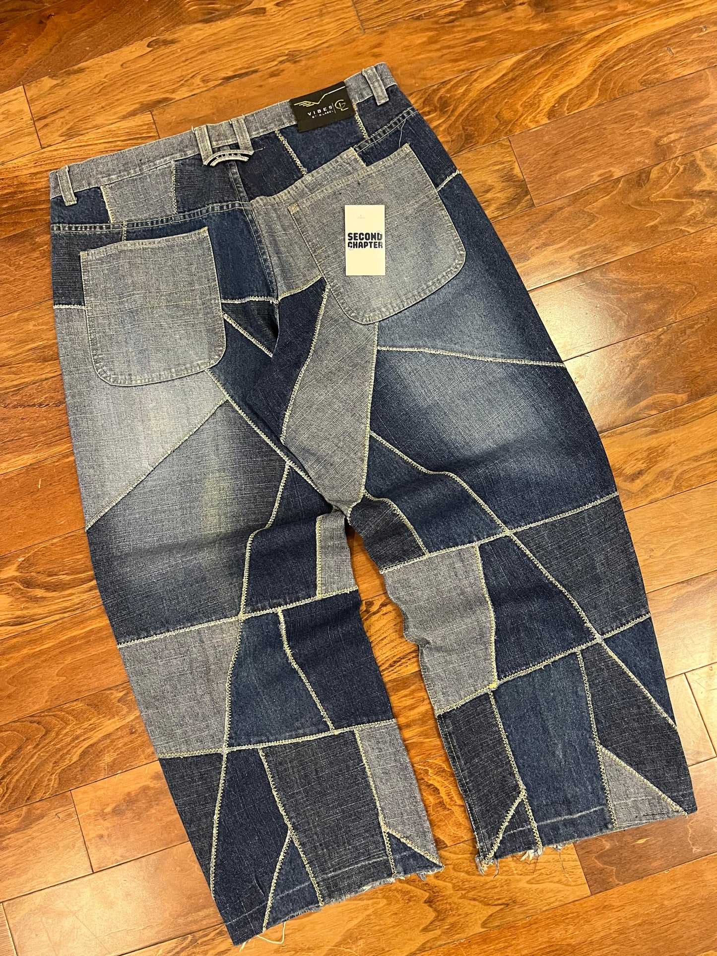 00s Vibes Baggy Patchwork Baggy Jeans (38x30)