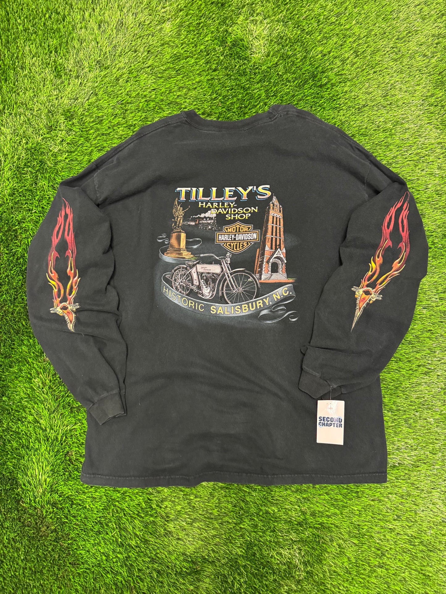 2003 Harley Davidson Vintage Flames Long Sleeve Shirt (XXL)