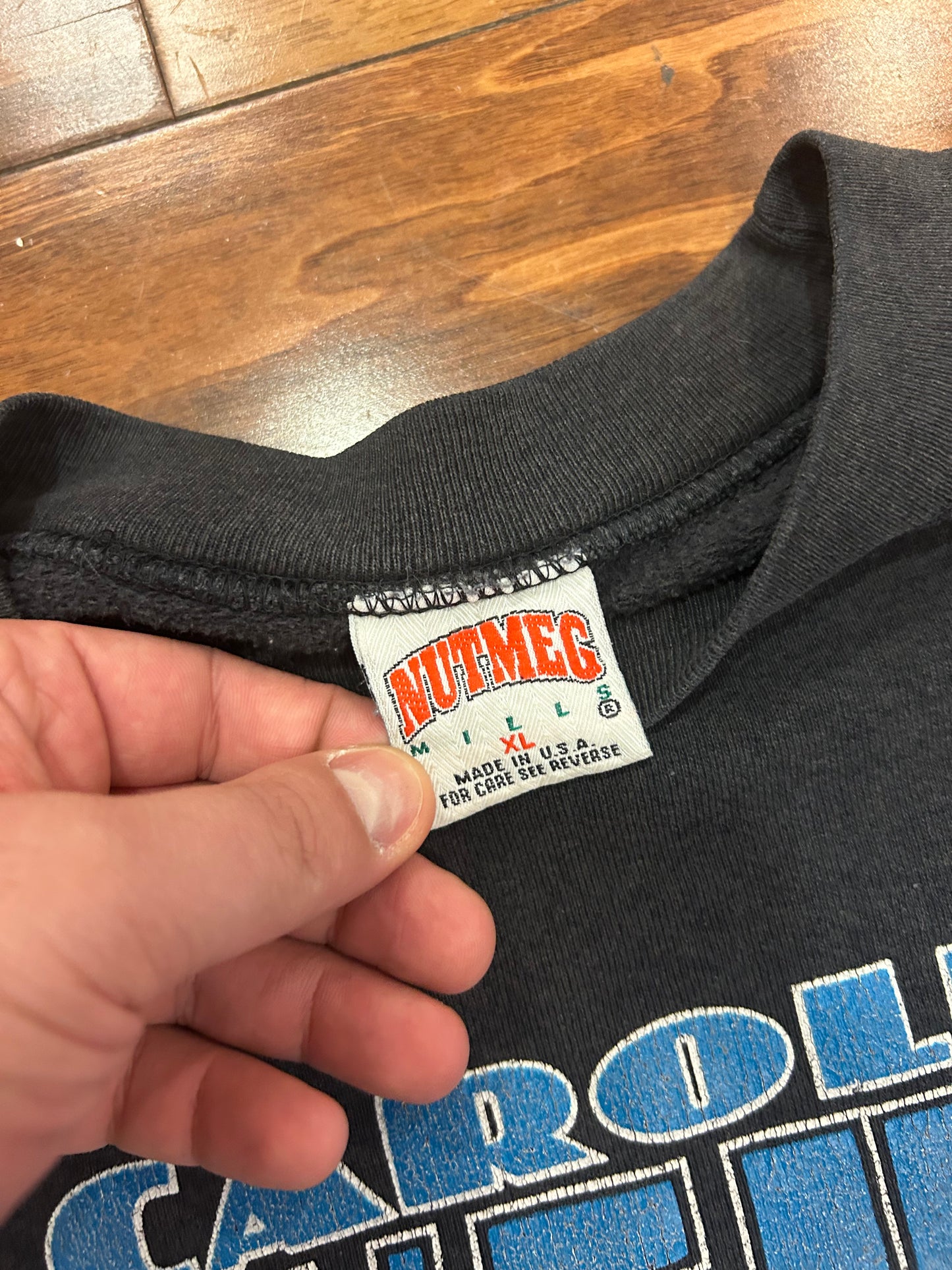 1993 Carolina Panthers Faded Black Crewneck (XL)