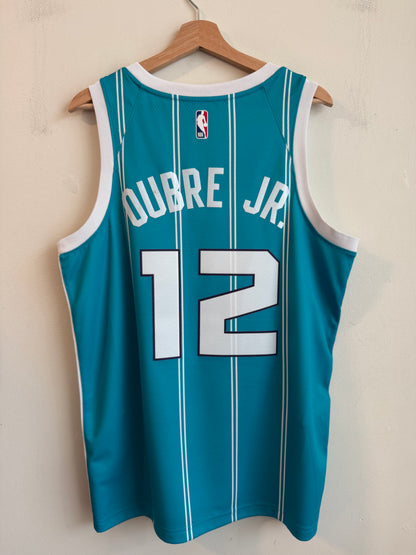 2020 Charlotte Hornets Kelly  Oubre Jr. Teal Pinstripe Jordan Swingman Jersey (L)