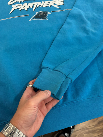 2003 Carolina Panthers Cat Scratch Faded Blue Crewneck (XL)