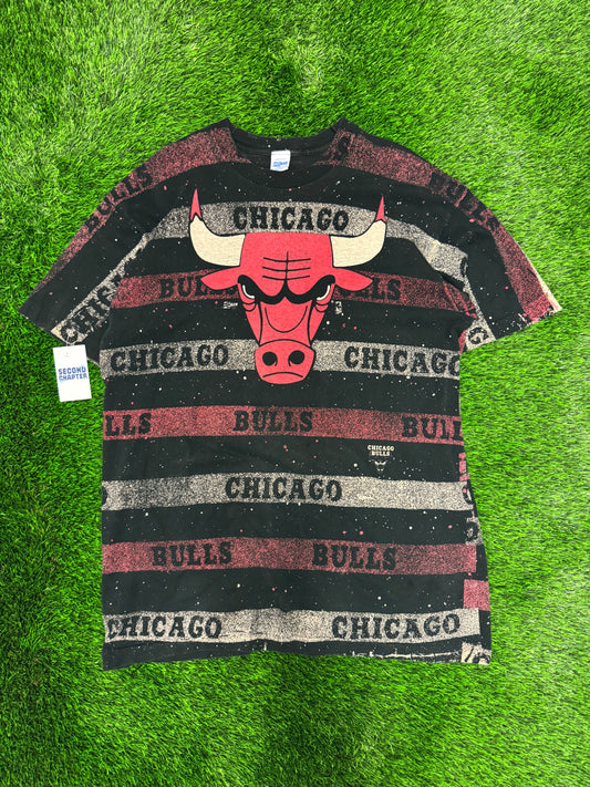 90s Chicago Bulls Salem All Over Print Vintage NBA Tee (XXL)