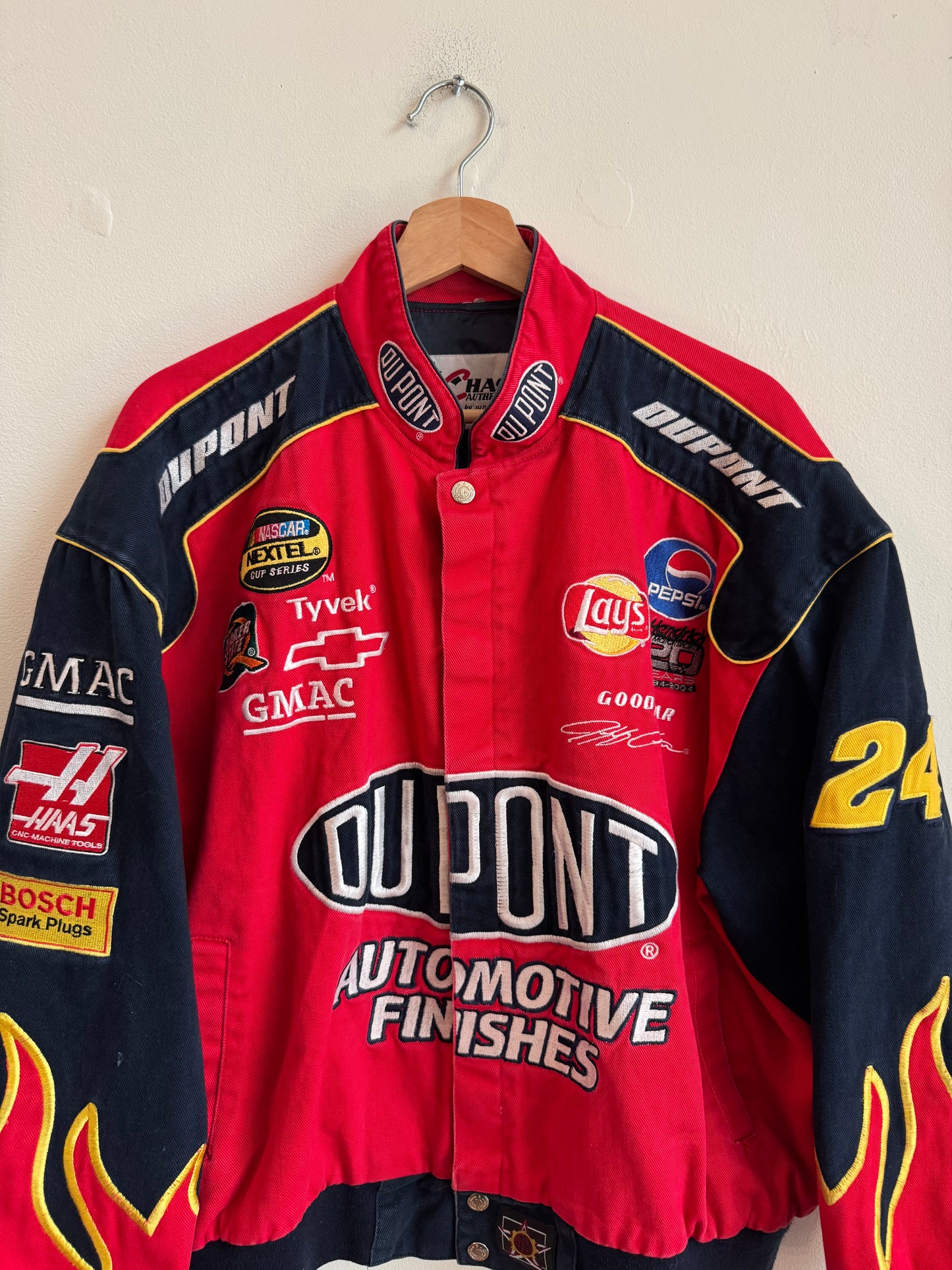 90s Jeff Gordon Dupont Jeff Hamilton Flames Nascar Jacket (L)