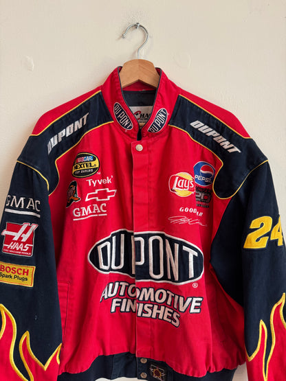 90s Jeff Gordon Dupont Jeff Hamilton Flames Nascar Jacket (L)