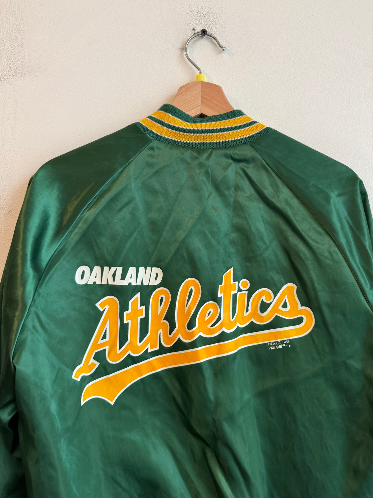 1992 Oakland Athletics Vintage Locker Line Satin Jacket (M)